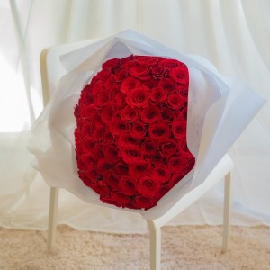 [ROSEGIFT] プロポーズ プレミアムローズ 大輪薔薇 バラの花束 赤 108本【全国配送】