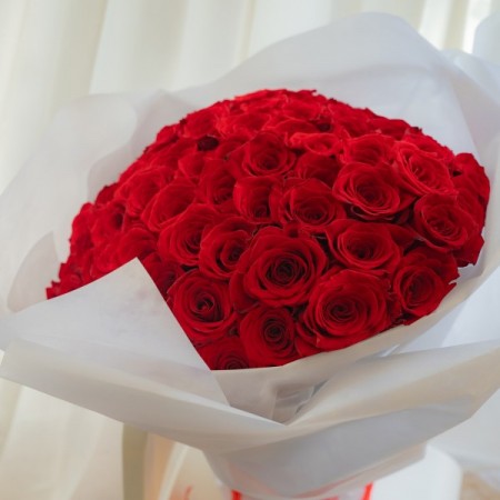 [ROSEGIFT] プロポーズ プレミアムローズ 大輪薔薇 バラの花束 赤 108本【全国配送】